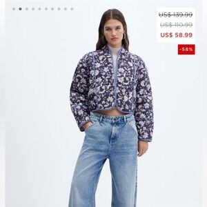 Mango reversible quilted jacket - women’s medium